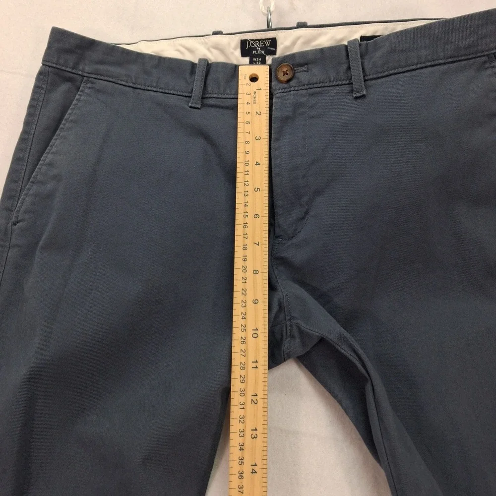 J.Crew Pants Mens 34x32 Slim Flex Chino Blue Gray H3167 EUC